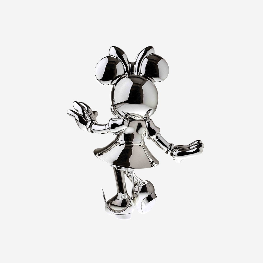 Minnie Welcome Chromé Medium, Sculpture design haut de gamme Leblon Delienne, résine peinte à la main, élégante et féminine, disponible chez D-Style Interior