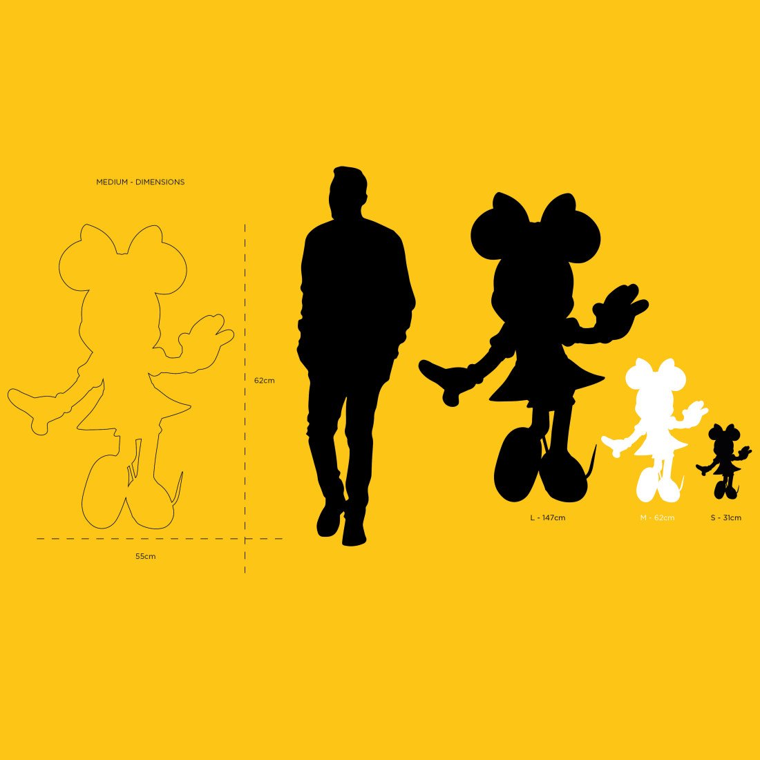 Minnie Welcome Medium, Sculpture design haut de gamme Leblon Delienne, résine peinte à la main, élégante et espiègle, disponible chez D-Style Interior