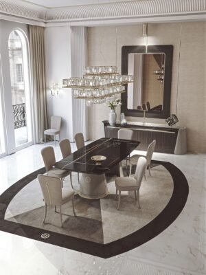 Ambra chaise design haut de gamme par Vittoria Frigerio avec matelassage tressé et pieds en hêtre massif. Disponible chez D-Style Interior.