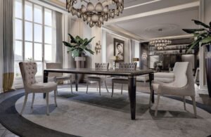 Adda chaise design haut de gamme par Vittoria Frigerio, aux lignes élégantes et au dossier enveloppant, avec matelassage raffiné et pieds en frêne massif. Disponible chez D-Style Interior.