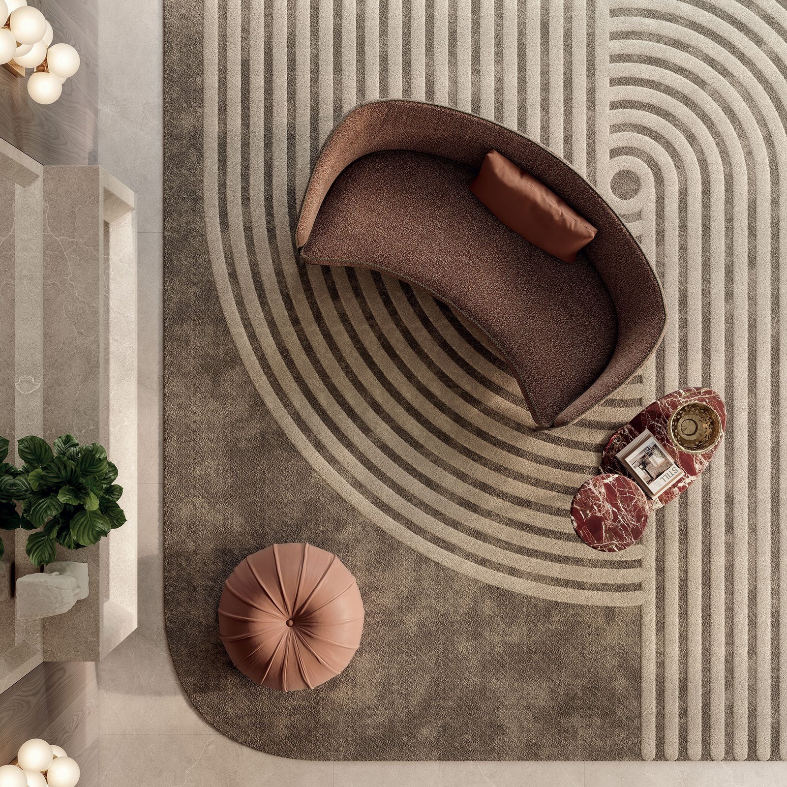 Poggi canapé de Vittoria Frigerio, un modèle compact au style raffiné, avec dossier matelassé et pieds en bois massif. Disponible chez D-Style Interior.