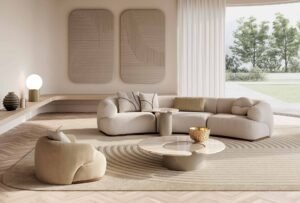 Leni table basse design en bois laqué brillant et marbre par Vittoria Frigerio. Élégante, contemporaine et personnalisable. Disponible chez D-Style Interior.