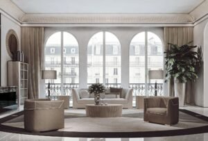 Diana fauteuil de Vittoria Frigerio, au design classique et élégant avec broderie et zip décoratif. Disponible chez D-Style Interior.