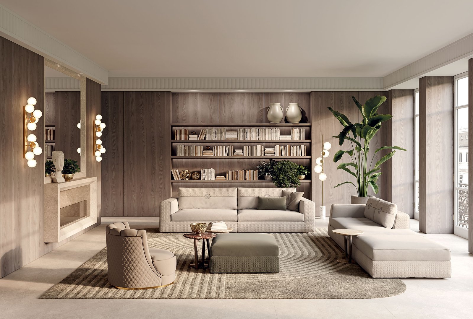 Bianca fauteuil de Vittoria Frigerio, capitonné et au design italien luxueux. Base fixe ou pivotante disponible. Disponible chez D-Style Interior.