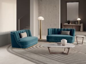 Contarini console de Vittoria Frigerio, un meuble d’exception avec quilting luxueux, marbre raffiné et nombreuses finitions. Disponible chez D-Style Interior.