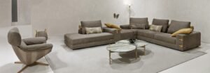 Jackie fauteuil pivotant design haut de gamme en cuir ou tissu, au confort exceptionnel et au style élégant. Disponible chez D-Style Interior.