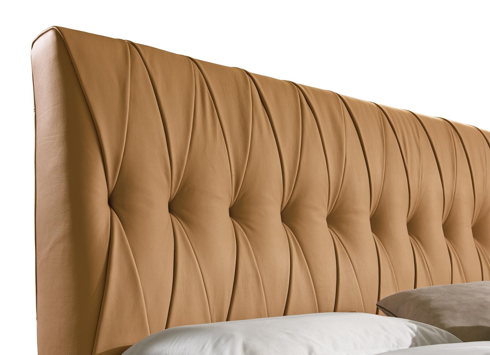 Marlon Night, un lit king-size en cuir avec tête capitonnée artisanale et design moderne. Disponible chez D-Style Interior.