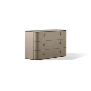 Gregory buffet de Gamma Arredamenti, un meuble en cuir avec sangles décoratives et finitions raffinées. Élégance et design italien chez D-Style Interior.