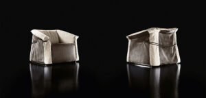 Charlotte fauteuil moderne en cuir par Gamma Arredamenti au design raffiné et personnalisable. Disponible chez D-Style Interior.