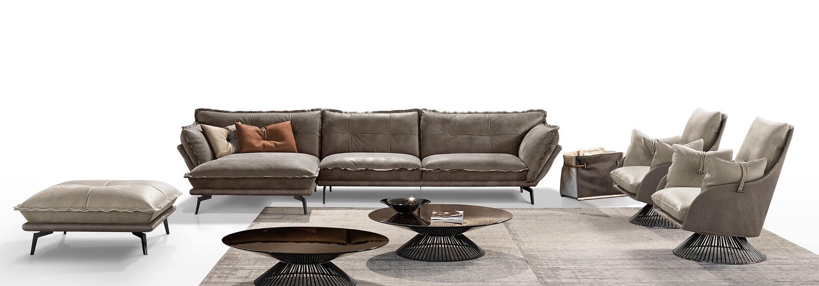 Basket table basse de Gamma Arredamenti, minimaliste et sophistiquée avec base iconique et plateau en verre, céramique ou marbre. Disponible chez D-Style Interior.