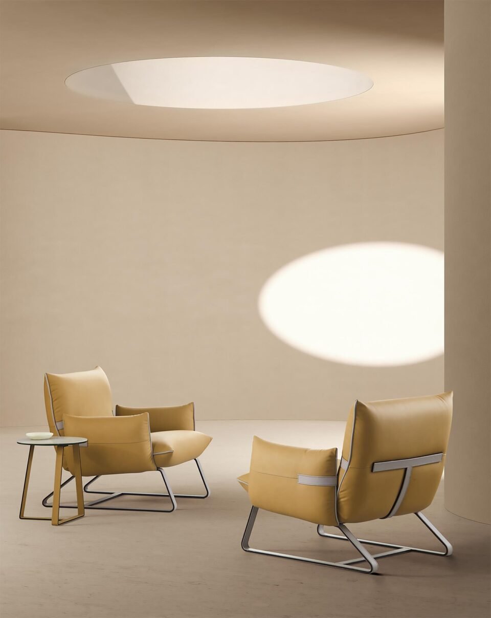 Fifty fauteuil design haut de gamme par Gamma Arredamenti au confort enveloppant et aux finitions raffinées. Disponible chez D-Style Interior.