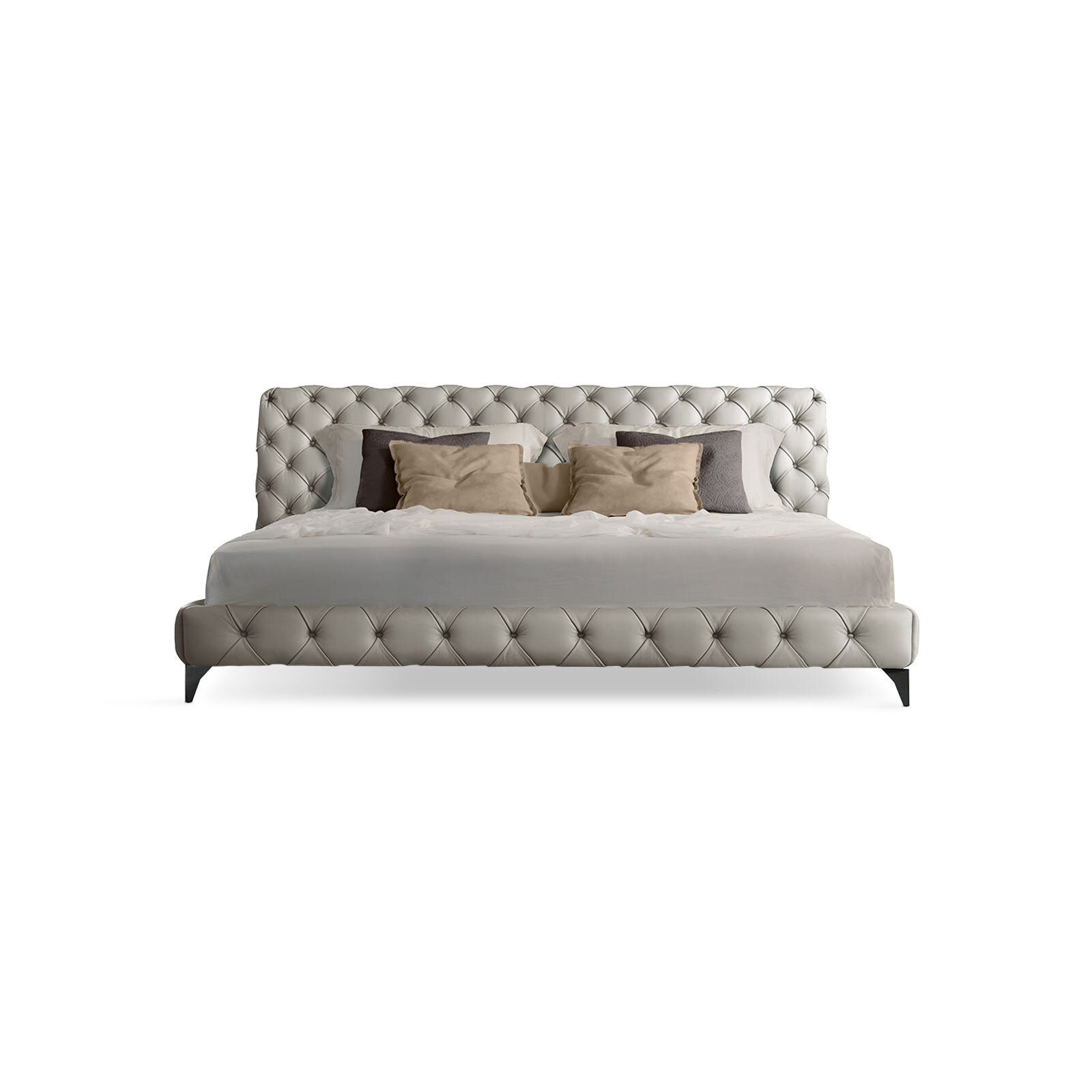 Aston Night Lit design en cuir pleine fleur avec capitonnage à boutons fait main. Élégance intemporelle et savoir-faire italien. Disponible chez D-Style Interior.