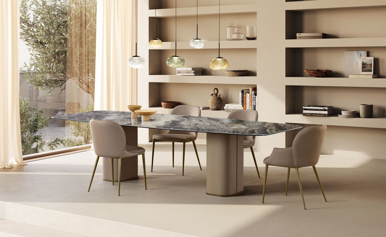Medea CHRBR, une chaise design en cuir signée Gamma Arredamenti. Élégante, confortable et moderne, disponible chez D-Style Interior.
