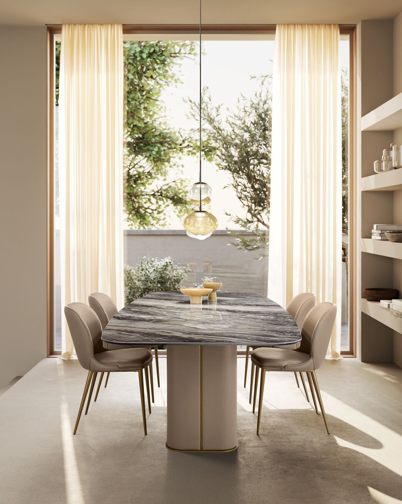 Medea CHRBR, une chaise design en cuir signée Gamma Arredamenti. Élégante, confortable et moderne, disponible chez D-Style Interior.
