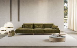 Saks canapé design haut de gamme par Gamma Arredamenti, au style contemporain et modulable. Disponible chez D-Style Interior.