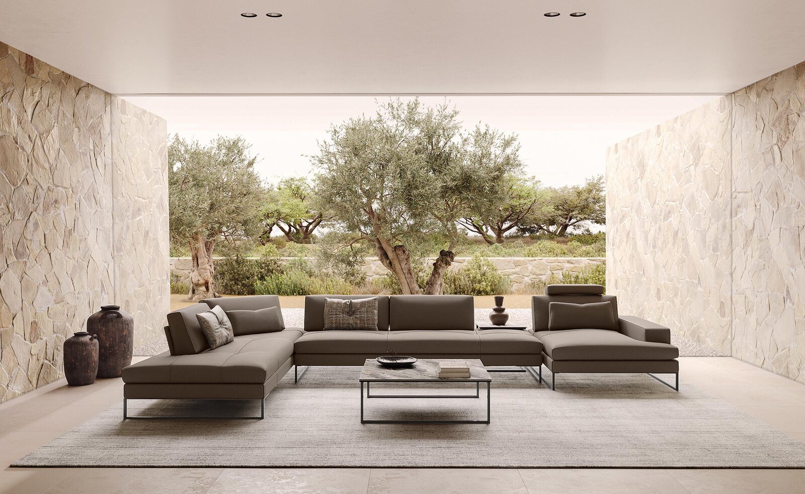 Sunset canapé design haut de gamme par Gamma Arredamenti avec assise ajustable et design élégant. Disponible chez D-Style Interior.