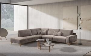 Twiga canapé design haut de gamme par Gamma Arredamenti avec surpiqûres parallèles et design contemporain. Disponible chez D-Style Interior.