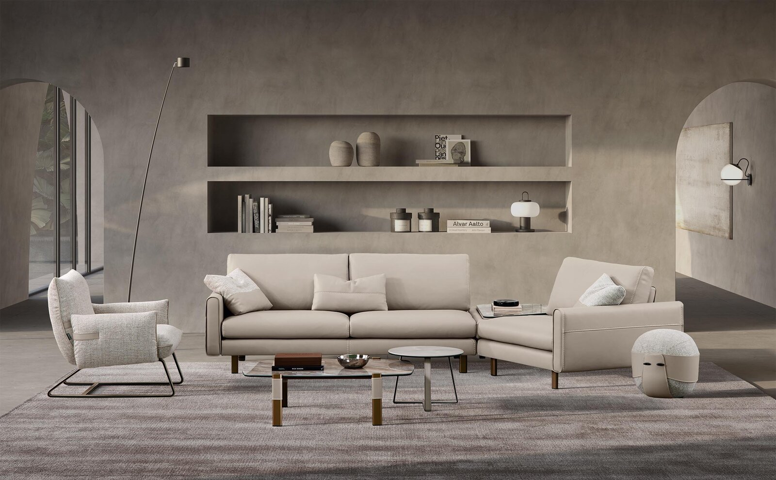 Fifty table basse design de Gamma Arredamenti allie élégance et modernité avec sa base en métal croisé et son détail en cuir. disponible chez D-Style Interior.